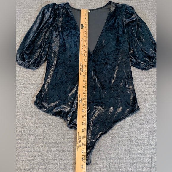 Free People Intimately Don’t You Wish Body Suit Velvet Silver/Gray Size Large - Picture 6 of 11